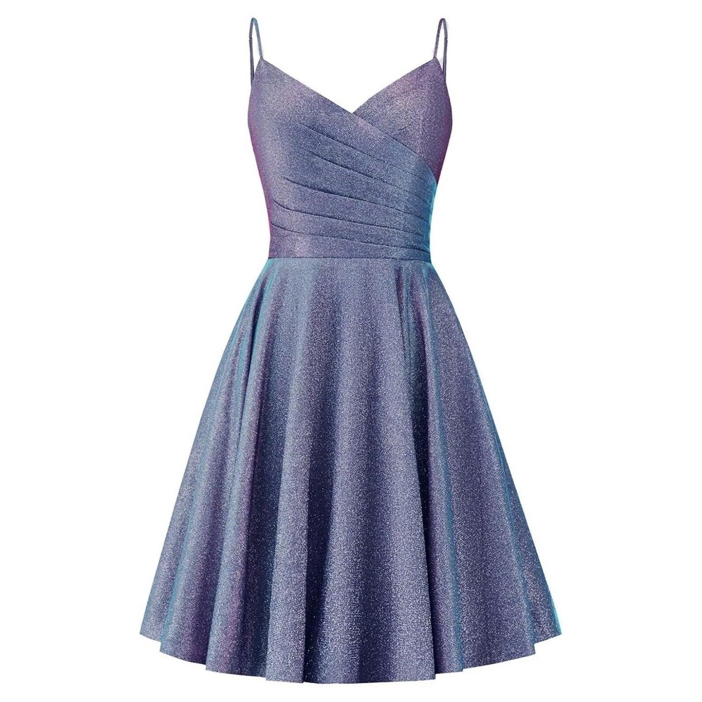NWOT Sparkle Homecoming Prom Formal Dress Sz 2 HOCO Purple‎ Blue Iridescent